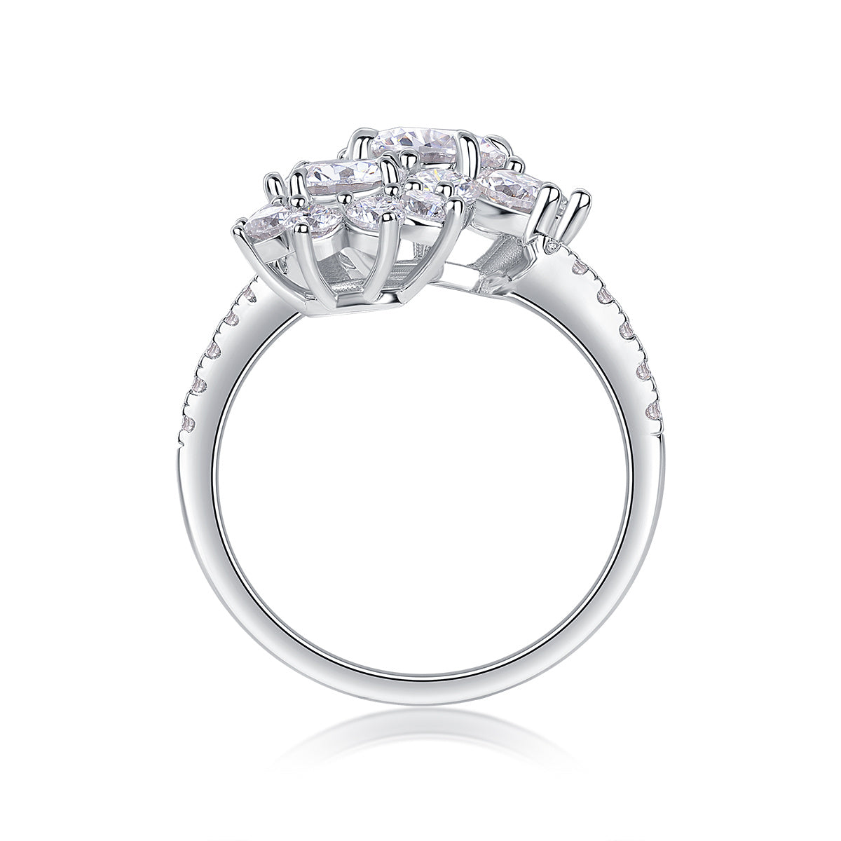 Petal Morning Dew - Sterling Silver And Diamond Ring
